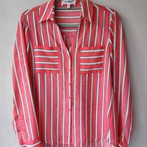 Express - The Portofino Work Office Shirt - Womens Small - Roll Tab Sleeve